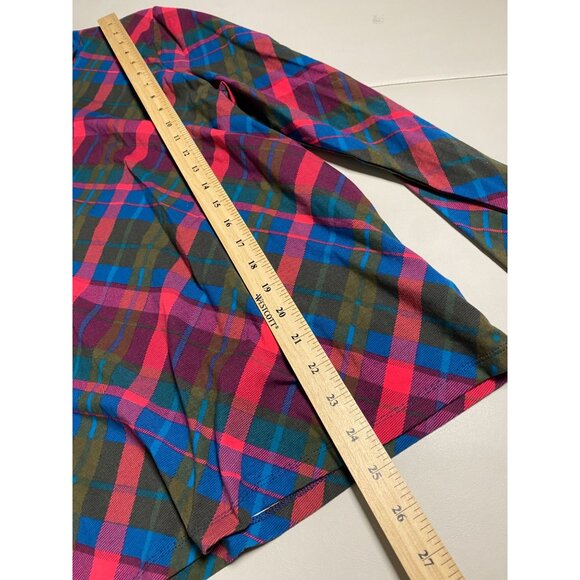 Talbots Womens Plaid Long Sleeve Turtleneck Tee Top Size XL Holiday CJ. Jill Flo - Picture 5 of 13